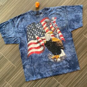 2001 tie dye Bald Eagle American flag shirt XXL